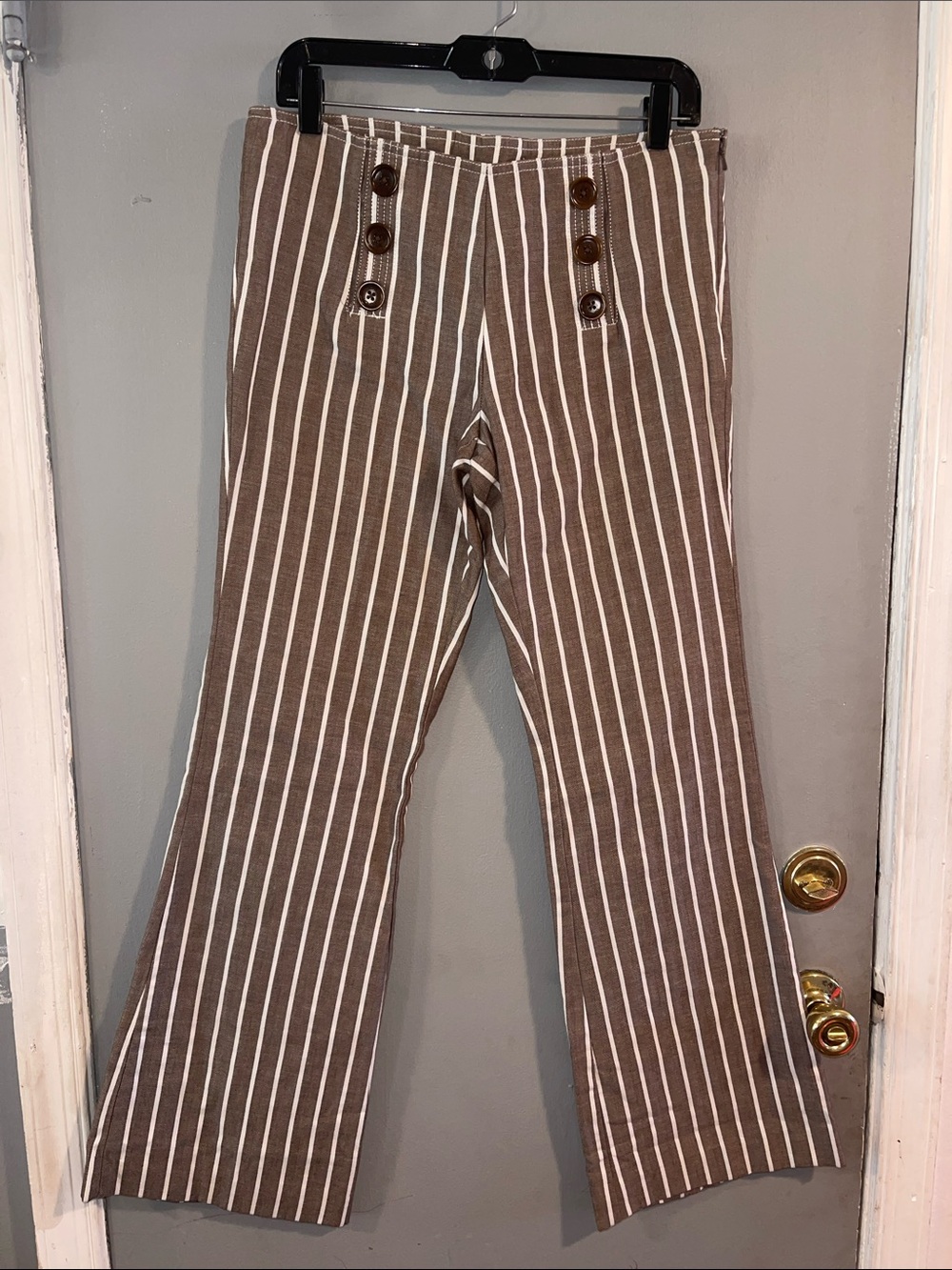 Tory Burch High Waist Sailor Striped Cotton Pants Size 6‎